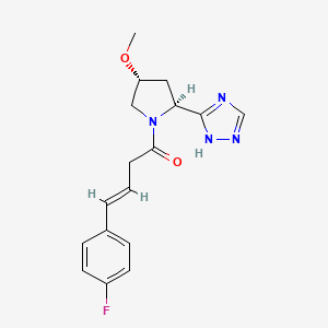molecular formula C17H19FN4O2 B6862785 (E)-4-(4-fluorophenyl)-1-[(2S,4R)-4-methoxy-2-(1H-1,2,4-triazol-5-yl)pyrrolidin-1-yl]but-3-en-1-one 
