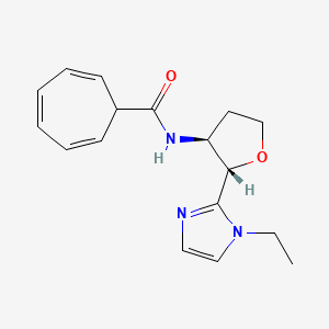 molecular formula C17H21N3O2 B6862859 N-[(2S,3S)-2-(1-ethylimidazol-2-yl)oxolan-3-yl]cyclohepta-2,4,6-triene-1-carboxamide 