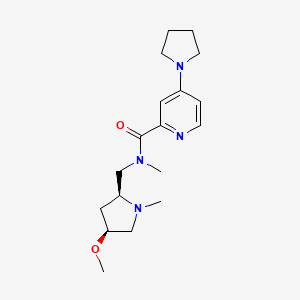 molecular formula C18H28N4O2 B6863045 N-[[(2S,4S)-4-methoxy-1-methylpyrrolidin-2-yl]methyl]-N-methyl-4-pyrrolidin-1-ylpyridine-2-carboxamide 