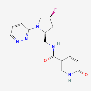 molecular formula C15H16FN5O2 B6863119 N-[[(2S,4S)-4-fluoro-1-pyridazin-3-ylpyrrolidin-2-yl]methyl]-6-oxo-1H-pyridine-3-carboxamide 