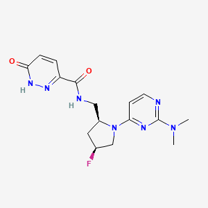 molecular formula C16H20FN7O2 B6863198 N-[[(2S,4S)-1-[2-(dimethylamino)pyrimidin-4-yl]-4-fluoropyrrolidin-2-yl]methyl]-6-oxo-1H-pyridazine-3-carboxamide 