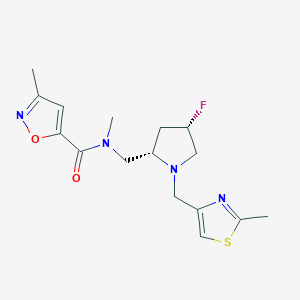 molecular formula C16H21FN4O2S B6863256 N-[[(2S,4S)-4-fluoro-1-[(2-methyl-1,3-thiazol-4-yl)methyl]pyrrolidin-2-yl]methyl]-N,3-dimethyl-1,2-oxazole-5-carboxamide 