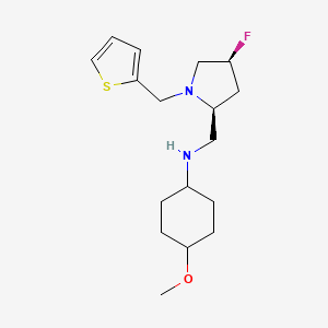 molecular formula C17H27FN2OS B6863307 N-[[(2S,4S)-4-fluoro-1-(thiophen-2-ylmethyl)pyrrolidin-2-yl]methyl]-4-methoxycyclohexan-1-amine 