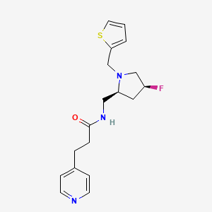 molecular formula C18H22FN3OS B6863372 N-[[(2S,4S)-4-fluoro-1-(thiophen-2-ylmethyl)pyrrolidin-2-yl]methyl]-3-pyridin-4-ylpropanamide 