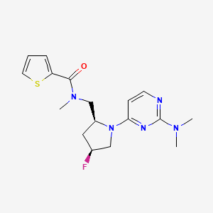 molecular formula C17H22FN5OS B6863429 N-[[(2S,4S)-1-[2-(dimethylamino)pyrimidin-4-yl]-4-fluoropyrrolidin-2-yl]methyl]-N-methylthiophene-2-carboxamide 