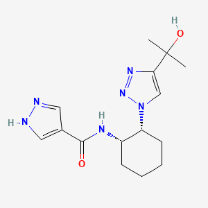 molecular formula C15H22N6O2 B6863480 N-[(1S,2R)-2-[4-(2-hydroxypropan-2-yl)triazol-1-yl]cyclohexyl]-1H-pyrazole-4-carboxamide 