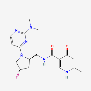 molecular formula C18H23FN6O2 B6863517 N-[[(2S,4S)-1-[2-(dimethylamino)pyrimidin-4-yl]-4-fluoropyrrolidin-2-yl]methyl]-6-methyl-4-oxo-1H-pyridine-3-carboxamide 