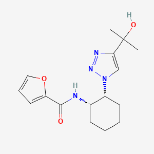 molecular formula C16H22N4O3 B6863592 N-[(1S,2R)-2-[4-(2-hydroxypropan-2-yl)triazol-1-yl]cyclohexyl]furan-2-carboxamide 