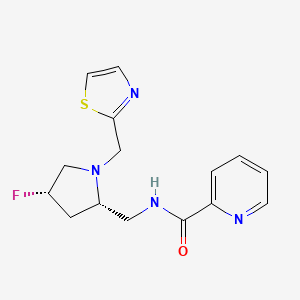 molecular formula C15H17FN4OS B6863789 N-[[(2S,4S)-4-fluoro-1-(1,3-thiazol-2-ylmethyl)pyrrolidin-2-yl]methyl]pyridine-2-carboxamide 