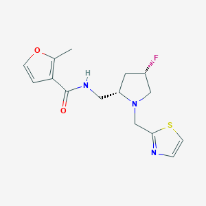 molecular formula C15H18FN3O2S B6863797 N-[[(2S,4S)-4-fluoro-1-(1,3-thiazol-2-ylmethyl)pyrrolidin-2-yl]methyl]-2-methylfuran-3-carboxamide 