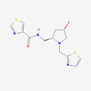 molecular formula C13H15FN4OS2 B6863823 N-[[(2S,4S)-4-fluoro-1-(1,3-thiazol-2-ylmethyl)pyrrolidin-2-yl]methyl]-1,3-thiazole-4-carboxamide 