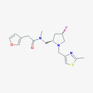 molecular formula C17H22FN3O2S B6863994 N-[[(2S,4S)-4-fluoro-1-[(2-methyl-1,3-thiazol-4-yl)methyl]pyrrolidin-2-yl]methyl]-2-(furan-3-yl)-N-methylacetamide 