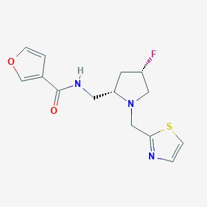 molecular formula C14H16FN3O2S B6864107 N-[[(2S,4S)-4-fluoro-1-(1,3-thiazol-2-ylmethyl)pyrrolidin-2-yl]methyl]furan-3-carboxamide 