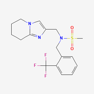 molecular formula C17H20F3N3O2S B6864227 N-(5,6,7,8-tetrahydroimidazo[1,2-a]pyridin-2-ylmethyl)-N-[[2-(trifluoromethyl)phenyl]methyl]methanesulfonamide 
