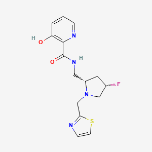 molecular formula C15H17FN4O2S B6864243 N-[[(2S,4S)-4-fluoro-1-(1,3-thiazol-2-ylmethyl)pyrrolidin-2-yl]methyl]-3-hydroxypyridine-2-carboxamide 
