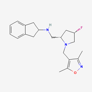 molecular formula C20H26FN3O B6864309 N-[[(2S,4S)-1-[(3,5-dimethyl-1,2-oxazol-4-yl)methyl]-4-fluoropyrrolidin-2-yl]methyl]-2,3-dihydro-1H-inden-2-amine 