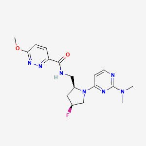 molecular formula C17H22FN7O2 B6864325 N-[[(2S,4S)-1-[2-(dimethylamino)pyrimidin-4-yl]-4-fluoropyrrolidin-2-yl]methyl]-6-methoxypyridazine-3-carboxamide 