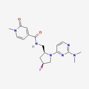 molecular formula C18H23FN6O2 B6864400 N-[[(2S,4S)-1-[2-(dimethylamino)pyrimidin-4-yl]-4-fluoropyrrolidin-2-yl]methyl]-1-methyl-2-oxopyridine-4-carboxamide 