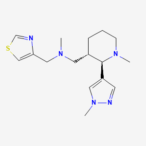 molecular formula C16H25N5S B6864519 N-methyl-1-[(2R,3S)-1-methyl-2-(1-methylpyrazol-4-yl)piperidin-3-yl]-N-(1,3-thiazol-4-ylmethyl)methanamine 