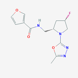 molecular formula C13H15FN4O3 B6864626 N-[[(2S,4S)-4-fluoro-1-(5-methyl-1,3,4-oxadiazol-2-yl)pyrrolidin-2-yl]methyl]furan-3-carboxamide 