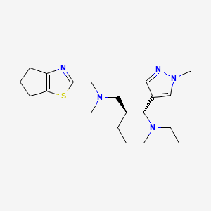 molecular formula C20H31N5S B6864767 N-(5,6-dihydro-4H-cyclopenta[d][1,3]thiazol-2-ylmethyl)-1-[(2R,3S)-1-ethyl-2-(1-methylpyrazol-4-yl)piperidin-3-yl]-N-methylmethanamine 