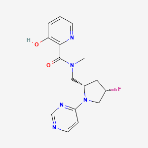 molecular formula C16H18FN5O2 B6864791 N-[[(2S,4S)-4-fluoro-1-pyrimidin-4-ylpyrrolidin-2-yl]methyl]-3-hydroxy-N-methylpyridine-2-carboxamide 