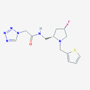 molecular formula C13H17FN6OS B6864845 N-[[(2S,4S)-4-fluoro-1-(thiophen-2-ylmethyl)pyrrolidin-2-yl]methyl]-2-(tetrazol-1-yl)acetamide 