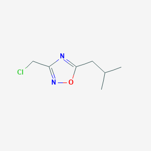 molecular formula C7H11ClN2O B068649 3-(Chloromethyl)-5-isobutyl-1,2,4-oxadiazole CAS No. 189130-85-6