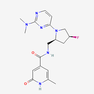 molecular formula C18H23FN6O2 B6864913 N-[[(2S,4S)-1-[2-(dimethylamino)pyrimidin-4-yl]-4-fluoropyrrolidin-2-yl]methyl]-2-methyl-6-oxo-1H-pyridine-4-carboxamide 