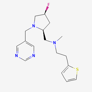 molecular formula C17H23FN4S B6864973 N-[[(2S,4S)-4-fluoro-1-(pyrimidin-5-ylmethyl)pyrrolidin-2-yl]methyl]-N-methyl-2-thiophen-2-ylethanamine 