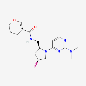 molecular formula C17H24FN5O2 B6865040 N-[[(2S,4S)-1-[2-(dimethylamino)pyrimidin-4-yl]-4-fluoropyrrolidin-2-yl]methyl]-3,4-dihydro-2H-pyran-5-carboxamide 