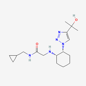molecular formula C17H29N5O2 B6865091 N-(cyclopropylmethyl)-2-[[(1S,2R)-2-[4-(2-hydroxypropan-2-yl)triazol-1-yl]cyclohexyl]amino]acetamide 