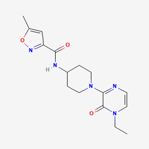 molecular formula C16H21N5O3 B6865094 N-[1-(4-ethyl-3-oxopyrazin-2-yl)piperidin-4-yl]-5-methyl-1,2-oxazole-3-carboxamide 