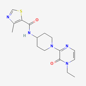 molecular formula C16H21N5O2S B6865106 N-[1-(4-ethyl-3-oxopyrazin-2-yl)piperidin-4-yl]-4-methyl-1,3-thiazole-5-carboxamide 