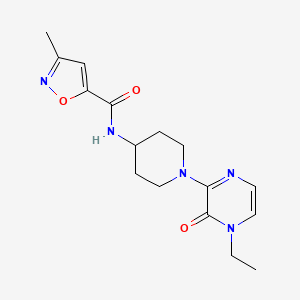 molecular formula C16H21N5O3 B6865109 N-[1-(4-ethyl-3-oxopyrazin-2-yl)piperidin-4-yl]-3-methyl-1,2-oxazole-5-carboxamide 