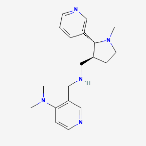 molecular formula C19H27N5 B6865473 N,N-dimethyl-3-[[[(2R,3S)-1-methyl-2-pyridin-3-ylpyrrolidin-3-yl]methylamino]methyl]pyridin-4-amine 