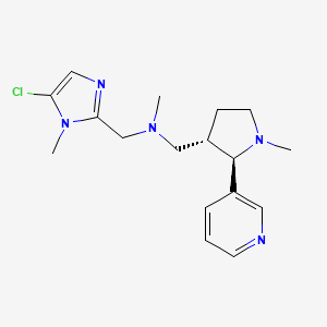 molecular formula C17H24ClN5 B6865575 N-[(5-chloro-1-methylimidazol-2-yl)methyl]-N-methyl-1-[(2R,3S)-1-methyl-2-pyridin-3-ylpyrrolidin-3-yl]methanamine 
