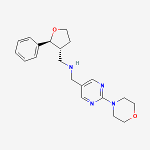 molecular formula C20H26N4O2 B6865588 N-[(2-morpholin-4-ylpyrimidin-5-yl)methyl]-1-[(2S,3R)-2-phenyloxolan-3-yl]methanamine 