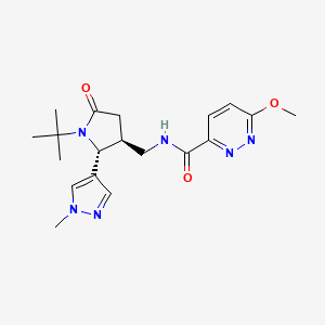 molecular formula C19H26N6O3 B6865605 N-[[(2R,3S)-1-tert-butyl-2-(1-methylpyrazol-4-yl)-5-oxopyrrolidin-3-yl]methyl]-6-methoxypyridazine-3-carboxamide 