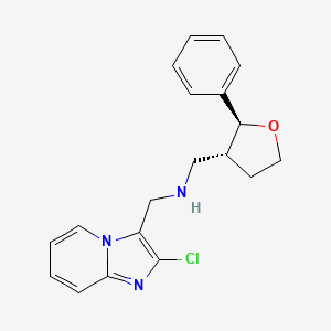 molecular formula C19H20ClN3O B6865746 N-[(2-chloroimidazo[1,2-a]pyridin-3-yl)methyl]-1-[(2S,3R)-2-phenyloxolan-3-yl]methanamine 