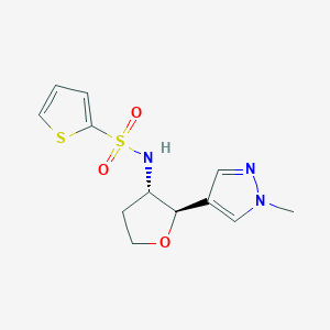 molecular formula C12H15N3O3S2 B6865808 N-[(2R,3S)-2-(1-methylpyrazol-4-yl)oxolan-3-yl]thiophene-2-sulfonamide 