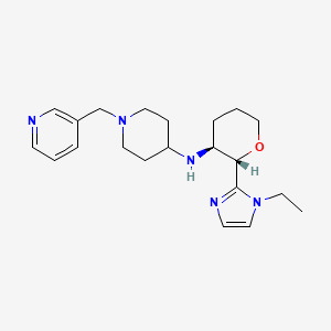 molecular formula C21H31N5O B6865858 N-[(2S,3S)-2-(1-ethylimidazol-2-yl)oxan-3-yl]-1-(pyridin-3-ylmethyl)piperidin-4-amine 
