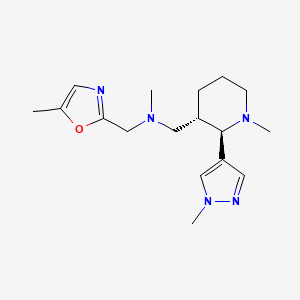 molecular formula C17H27N5O B6865864 N-methyl-1-[(2R,3S)-1-methyl-2-(1-methylpyrazol-4-yl)piperidin-3-yl]-N-[(5-methyl-1,3-oxazol-2-yl)methyl]methanamine 