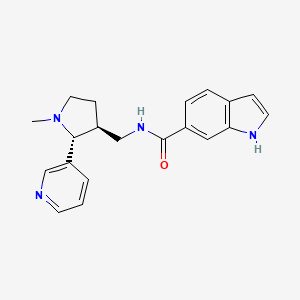 molecular formula C20H22N4O B6865917 N-[[(2R,3S)-1-methyl-2-pyridin-3-ylpyrrolidin-3-yl]methyl]-1H-indole-6-carboxamide 