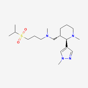 molecular formula C18H34N4O2S B6866011 N-methyl-N-[[(2R,3S)-1-methyl-2-(1-methylpyrazol-4-yl)piperidin-3-yl]methyl]-3-propan-2-ylsulfonylpropan-1-amine 