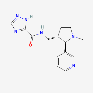 molecular formula C14H18N6O B6866031 N-[[(2R,3S)-1-methyl-2-pyridin-3-ylpyrrolidin-3-yl]methyl]-1H-1,2,4-triazole-5-carboxamide 