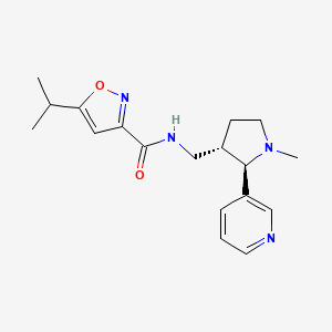 molecular formula C18H24N4O2 B6866049 N-[[(2R,3S)-1-methyl-2-pyridin-3-ylpyrrolidin-3-yl]methyl]-5-propan-2-yl-1,2-oxazole-3-carboxamide 