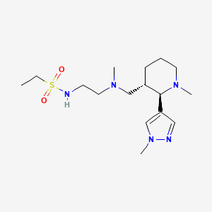 molecular formula C16H31N5O2S B6866076 N-[2-[methyl-[[(2R,3S)-1-methyl-2-(1-methylpyrazol-4-yl)piperidin-3-yl]methyl]amino]ethyl]ethanesulfonamide 