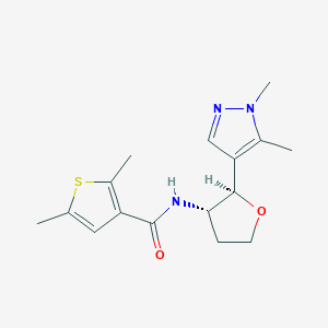 molecular formula C16H21N3O2S B6866133 N-[(2R,3S)-2-(1,5-dimethylpyrazol-4-yl)oxolan-3-yl]-2,5-dimethylthiophene-3-carboxamide 