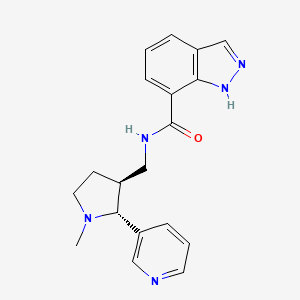 molecular formula C19H21N5O B6866169 N-[[(2R,3S)-1-methyl-2-pyridin-3-ylpyrrolidin-3-yl]methyl]-1H-indazole-7-carboxamide 